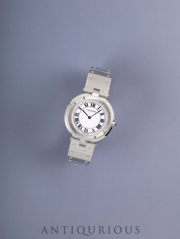 カルティエ サントス ヴァンドーム LM 81925 クォーツ SS SS ホワイトローマン文字盤（SWISS MADE表記） カルティエブティックにてコンプリートサービス（フルメンテナンス）済み