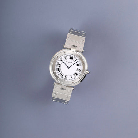 カルティエ サントス ヴァンドーム LM 81925 クォーツ SS SS ホワイトローマン文字盤（SWISS MADE表記） カルティエブティックにてコンプリートサービス（フルメンテナンス）済み