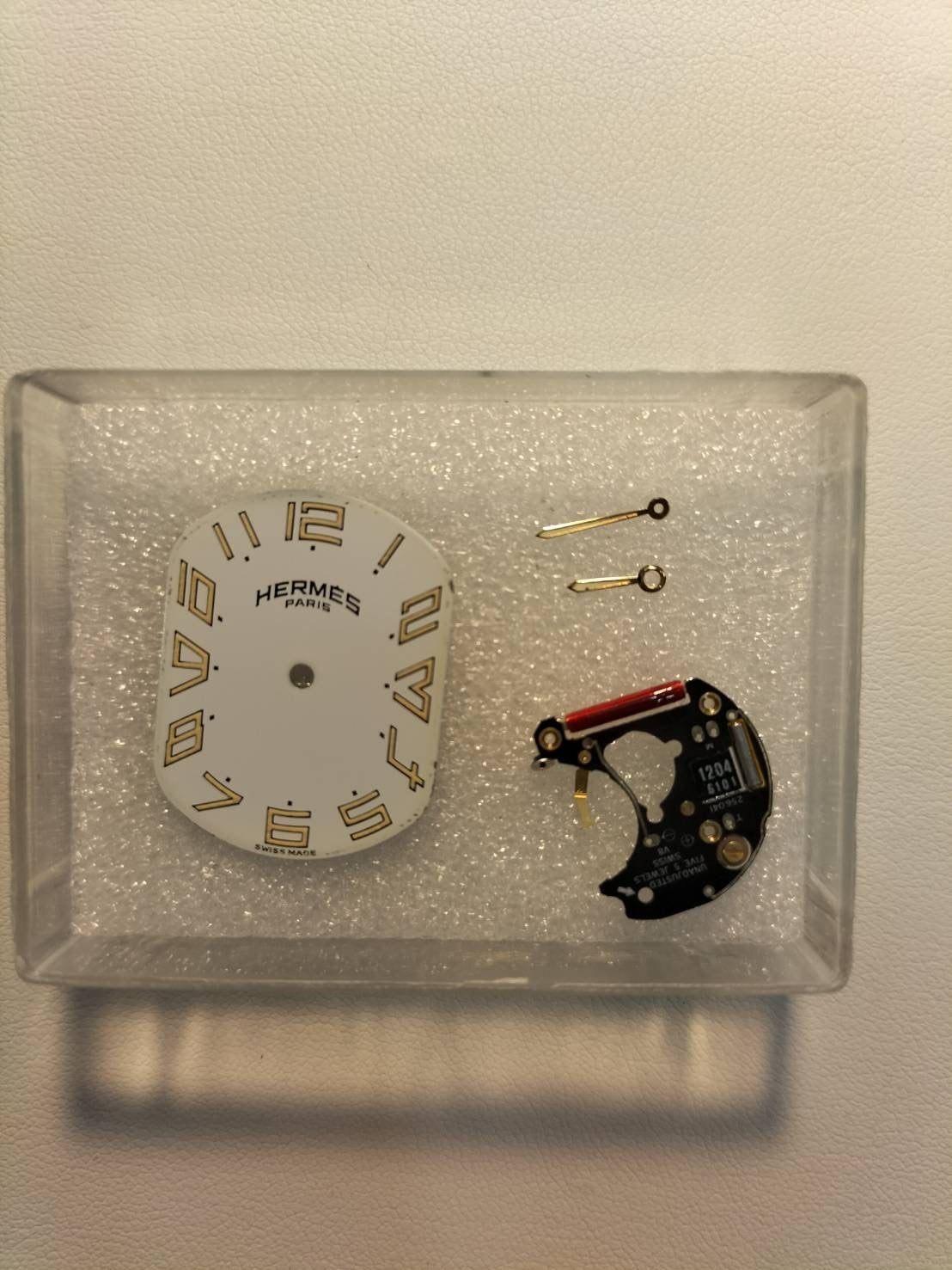 Hermes Rally 76.03 Quartz Cal.256.041 SS/GP SS/GP White Dial Box Warranty Booklet Tag Overhauled