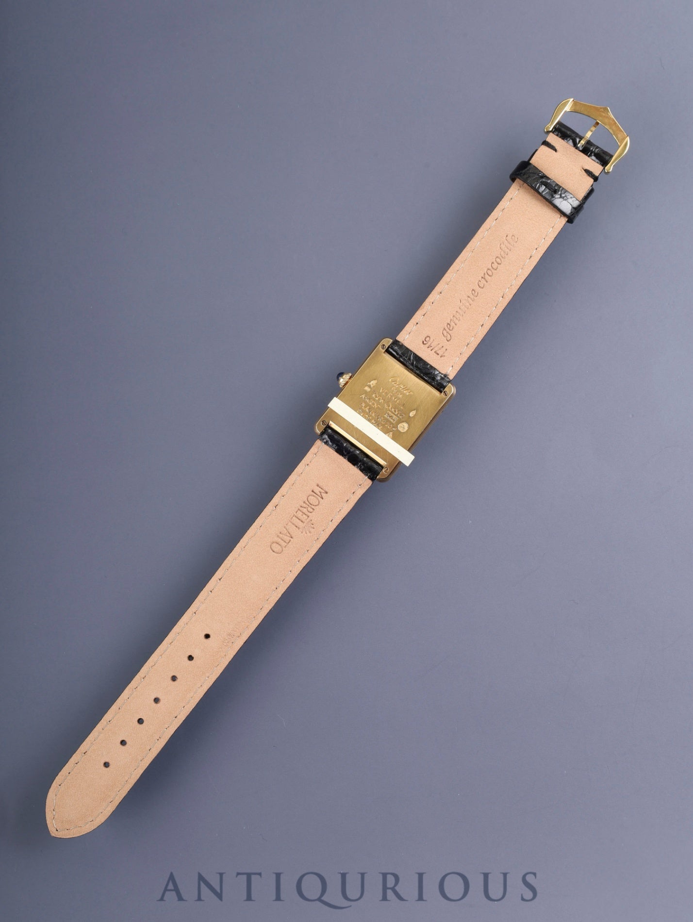 Cartier Must Tank LM 590005 Quartz Cal.90 SV925 Leather Original Pin Buckle (GP) Ivory Roman Dial (SWISS marking) Booklet Overhauled