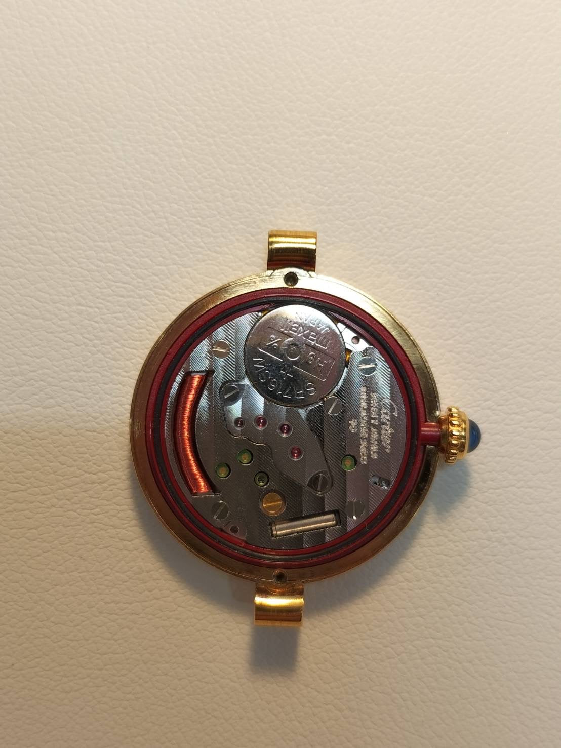 カルティエ マスト ヴァンドーム VLC SM 590004 クォーツ Cal.90 SV925 革 純正ピンバックル（GP）アイボリーローマン文字盤 箱 タグ 冊子 保証書（1991年）オーバーホール済み