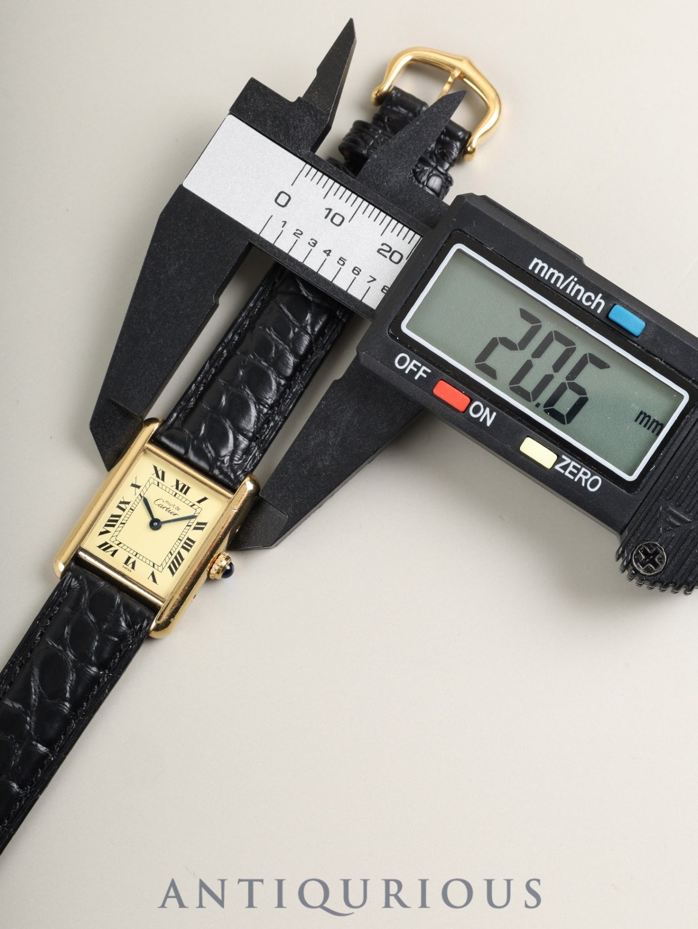 カルティエ マストタンク SM 5057001 クォーツ Cal.057 SV925 革 純正ピンバックル（GP）アイボリーローマン文字盤（SWISS表記 ）オーバーホール済み