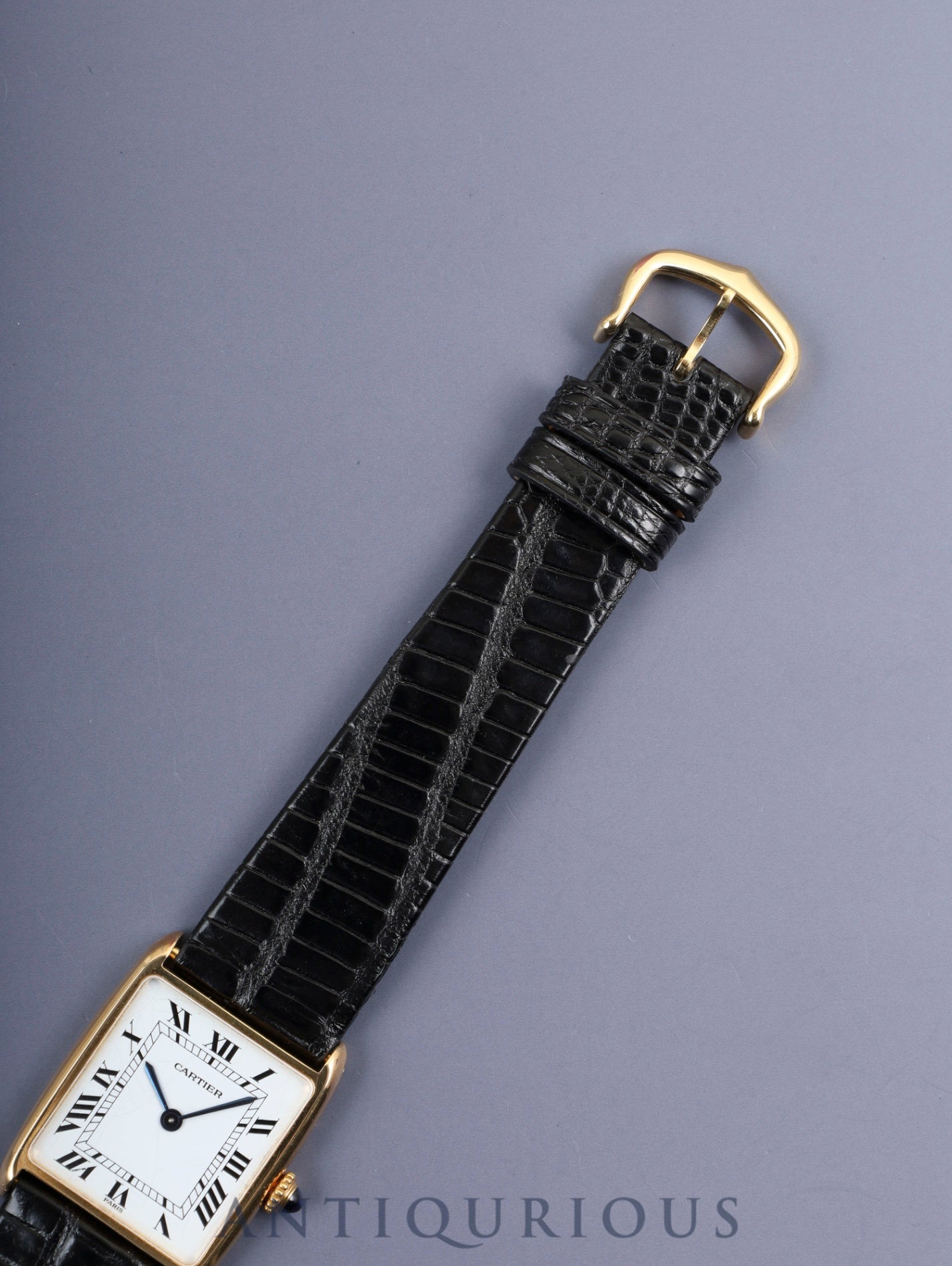 カルティエ タンク アロンディ タンク エリプス LM 81722553 / 96041 手巻き Cal.21（フレデリック・ピゲ）750YG 革 純正尾錠（GP） ホワイトローマン文字盤（PARIS表記） 国際永久保証書（1983年） オーバーホール済み