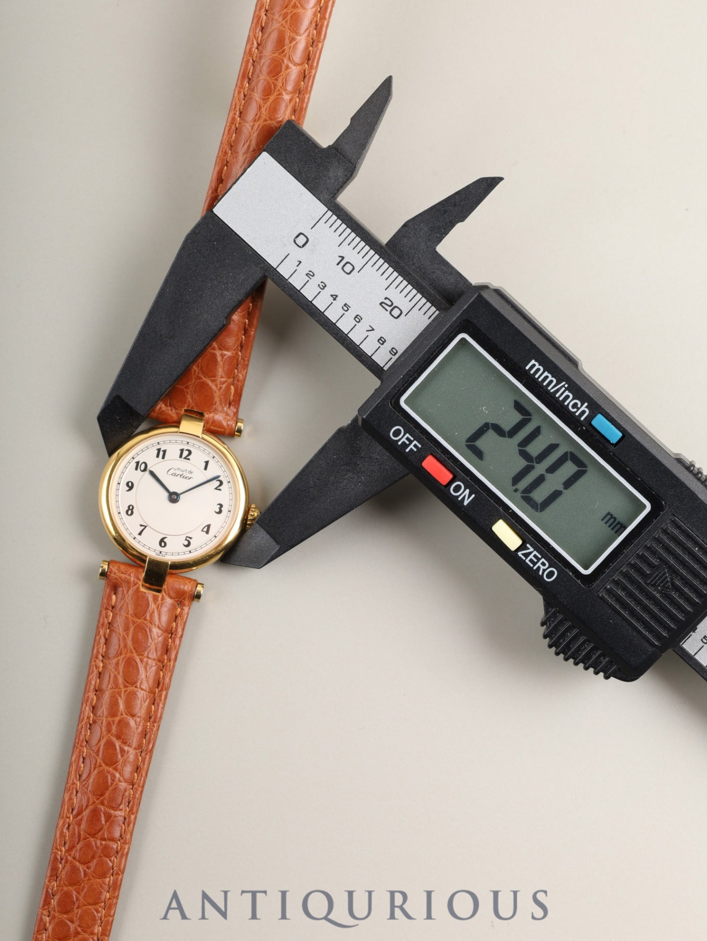 Cartier Must Vendôme VLC SM W1002154 / 590004 Quartz Caliber 690 SV925 Leather Strap with Genuine D-buckle (GP) Arabic Dial Box Overhauled