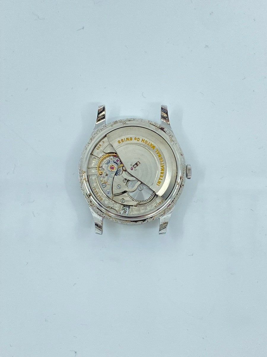 IWC Old Inter Automatic Caliber 853 Stainless Steel Leather Strap with Aftermarket Buckle (SS) Silver Dial Overhauled