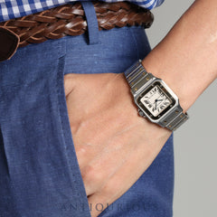 Cartier Santos Galbee LM W20011C4 / 1566 Quartz Cal.687 SS/YG SS/YG Ivory Dial Box Overhauled