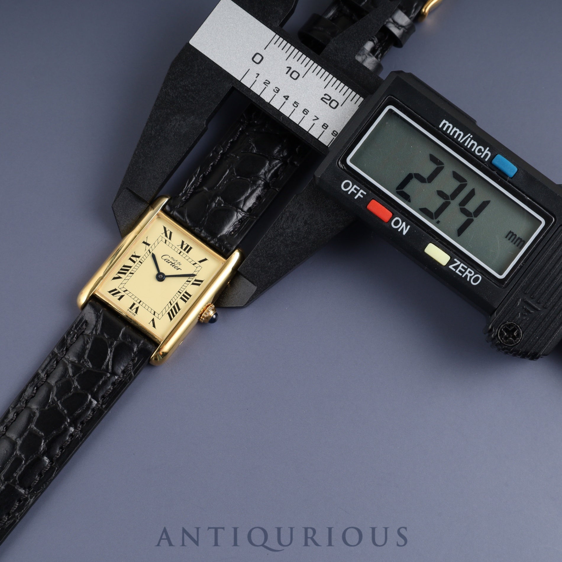 カルティエ　クォーツ　レザー　時計 カルティエ マストタンク LM 590005 クォーツ Cal.90 SV925 革