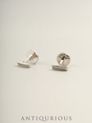 Hermes Cufflinks Shark Metal x Leather Box