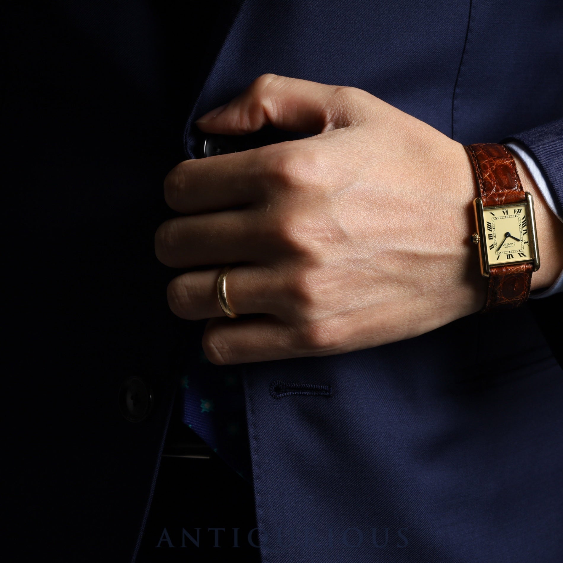 Cartier Must Tank LM 590005 Quartz Cal.90 SV925 Genuine leather strap Genuine buckle (GP) Ivory Roman dial Warranty (1989) Overhauled