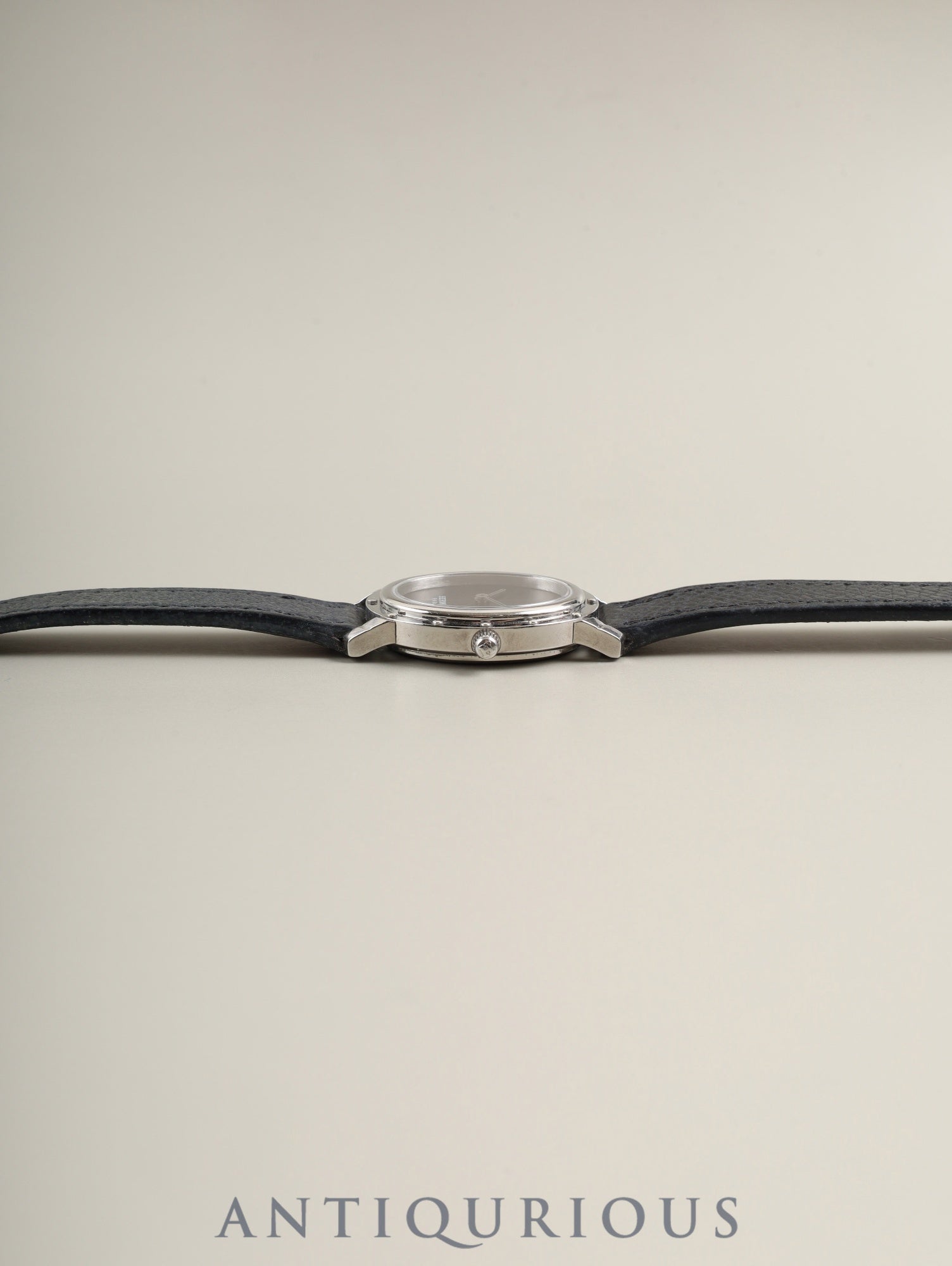 Hermes Clipper Oval CO1.210 Quartz Cal.976.001 Stainless Steel, Original Strap (□E stamp: 2001), Original Pin Buckle (Stainless Steel), Black Dial, Case Overhauled