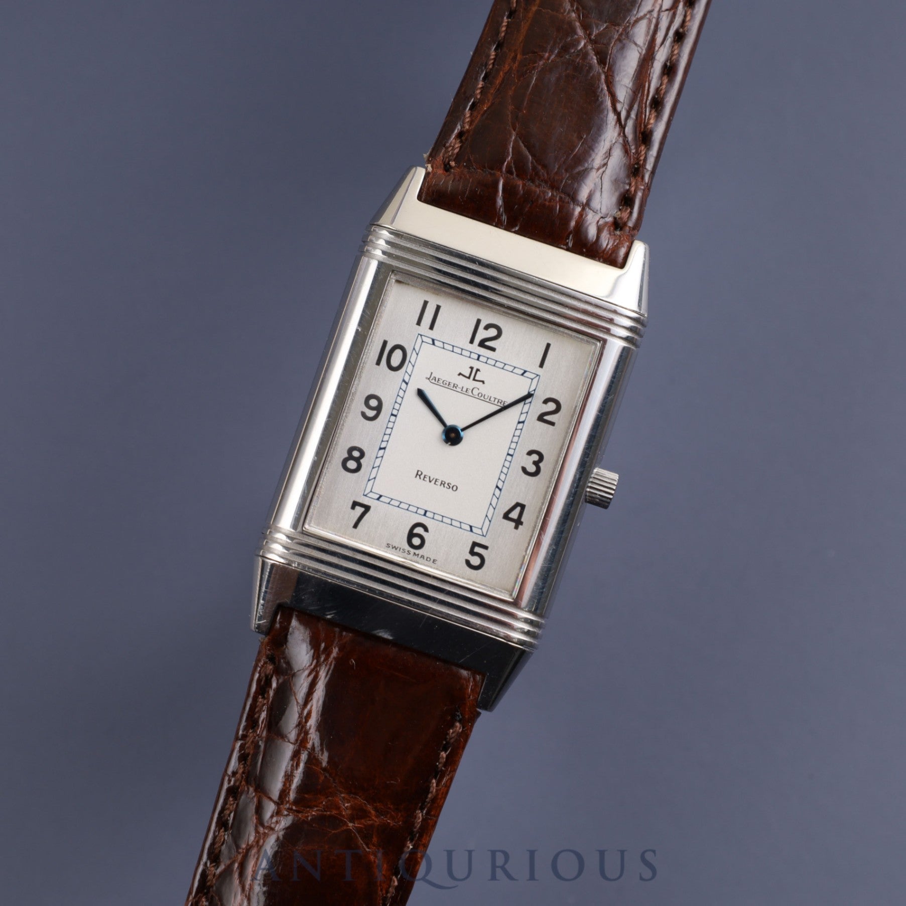 JAEGER・LECOULTRE ジャガー・ルクルト REVERSO CLASSIC レベルソクラシック 250.8.08 クォーツ Cal.608 SS 革 純正尾錠（SS）シルバー文字盤  ※裏彫りあり