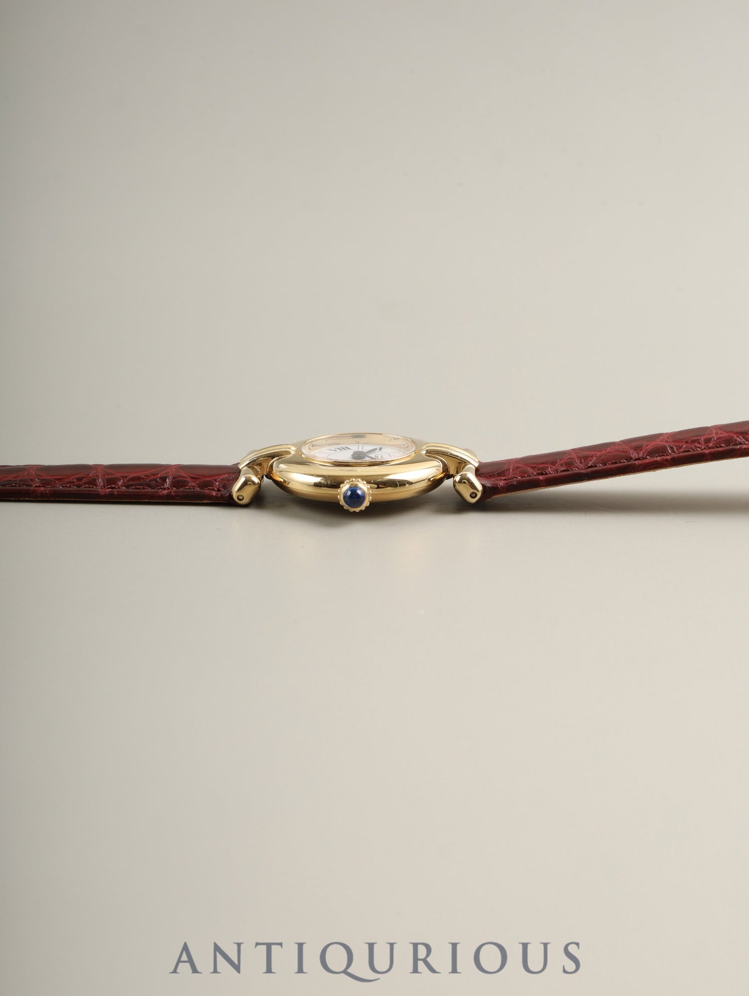 カルティエ マストコリゼ W1009954 / 1902 クォーツ Cal.90.06 SV925 革 純正Dバックル（GP） ホワイト飛びローマン文字盤 箱 冊子 保証書（1996年）オーバーホール済み