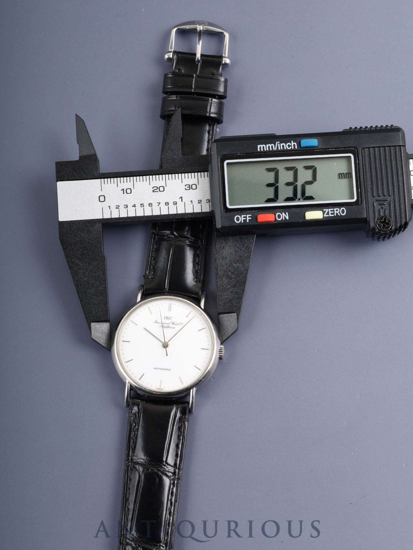 IWC Portofino IW351403 Automatic Caliber 37521 Stainless Steel Leather Strap with Genuine Stainless Steel Buckle, White Dial, Overhauled