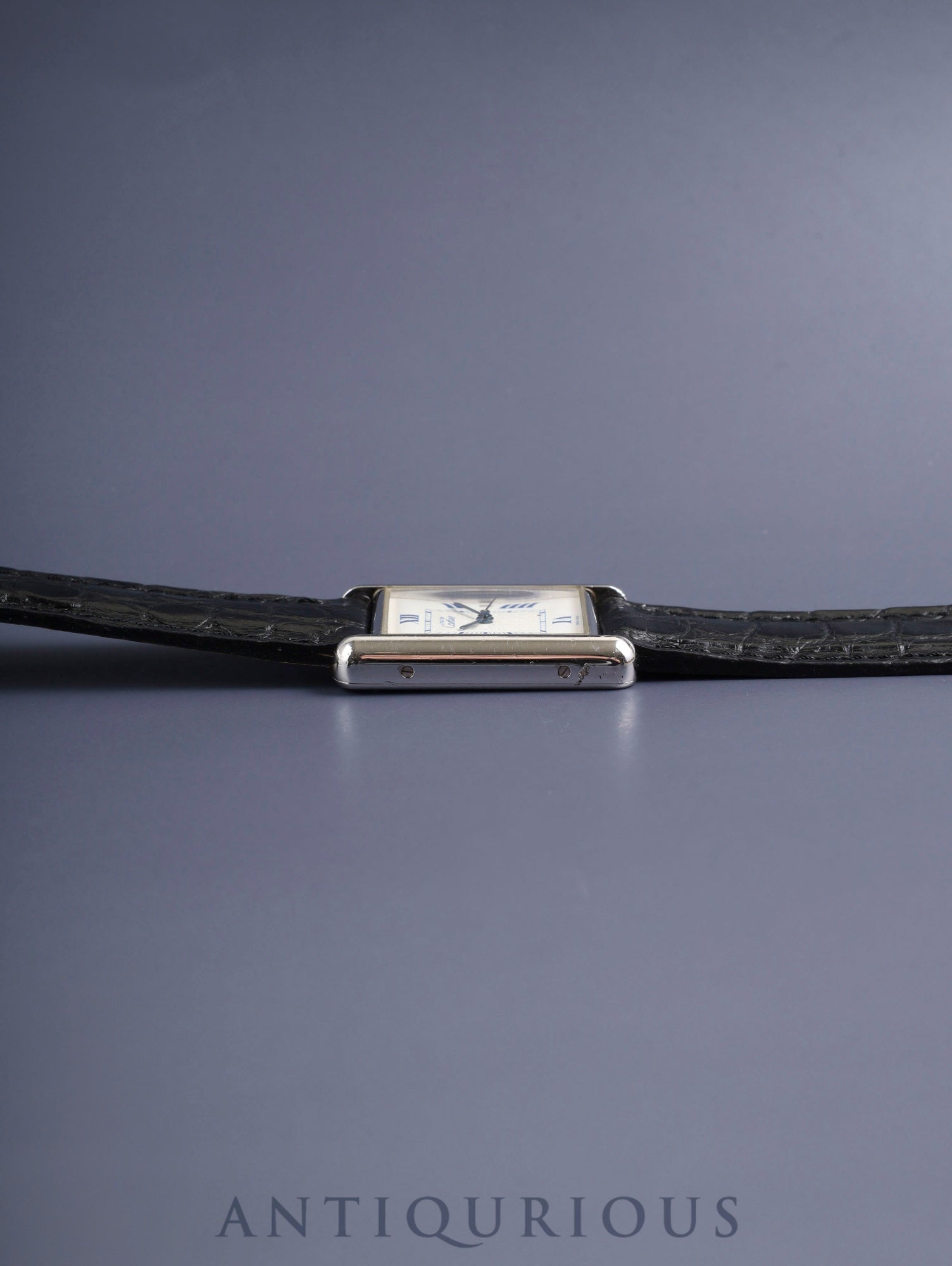 カルティエ マストタンク GM（XL）2414 クォーツ Cal.697 SV925 革 純正Dバックル（SS） ホワイト飛びローマン文字盤（SWISS MADE表記 ）オーバーホール済み