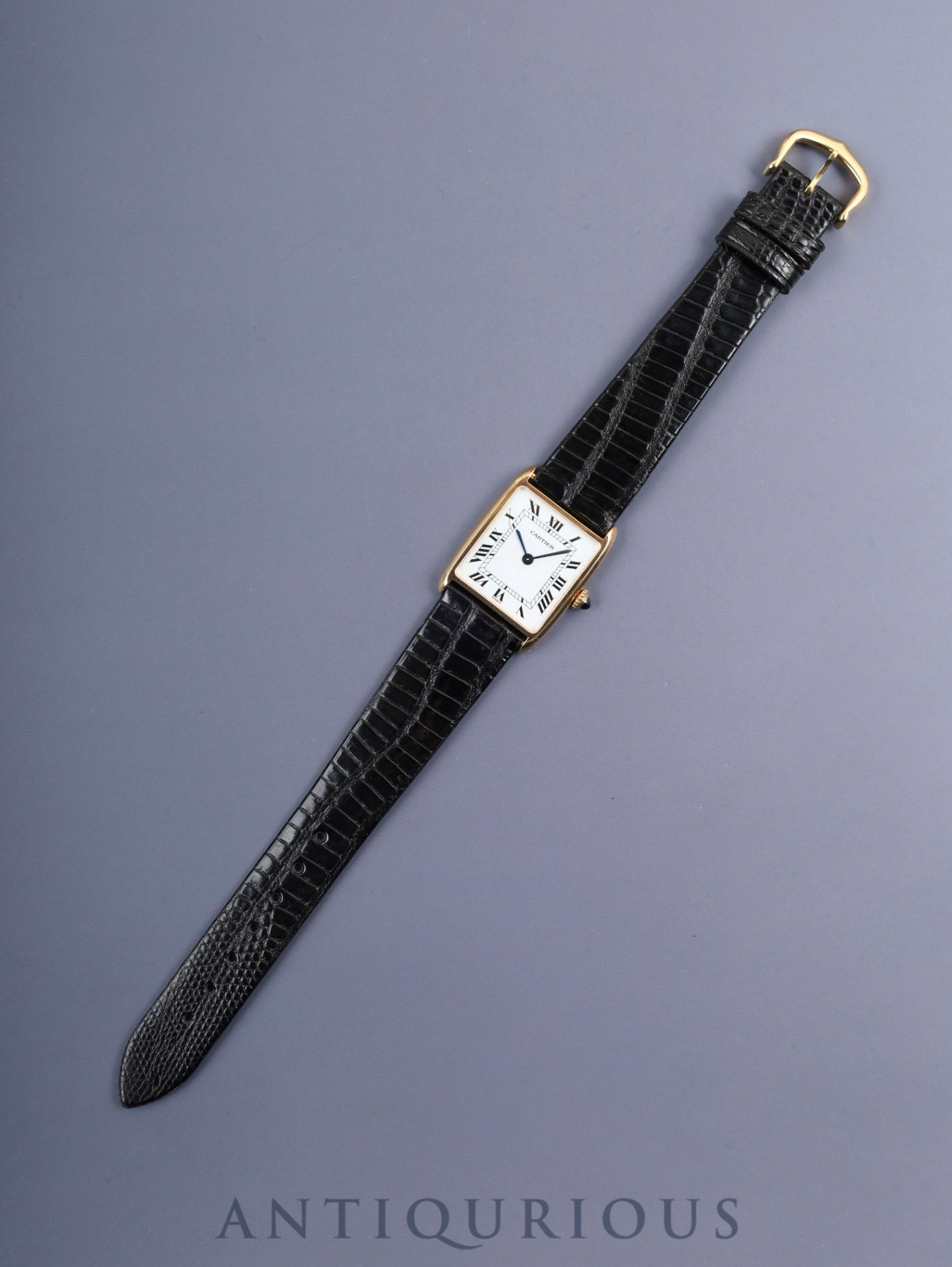 カルティエ タンク アロンディ タンク エリプス LM 81722553 / 96041 手巻き Cal.21（フレデリック・ピゲ）750YG 革 純正尾錠（GP） ホワイトローマン文字盤（PARIS表記） 国際永久保証書（1983年） オーバーホール済み