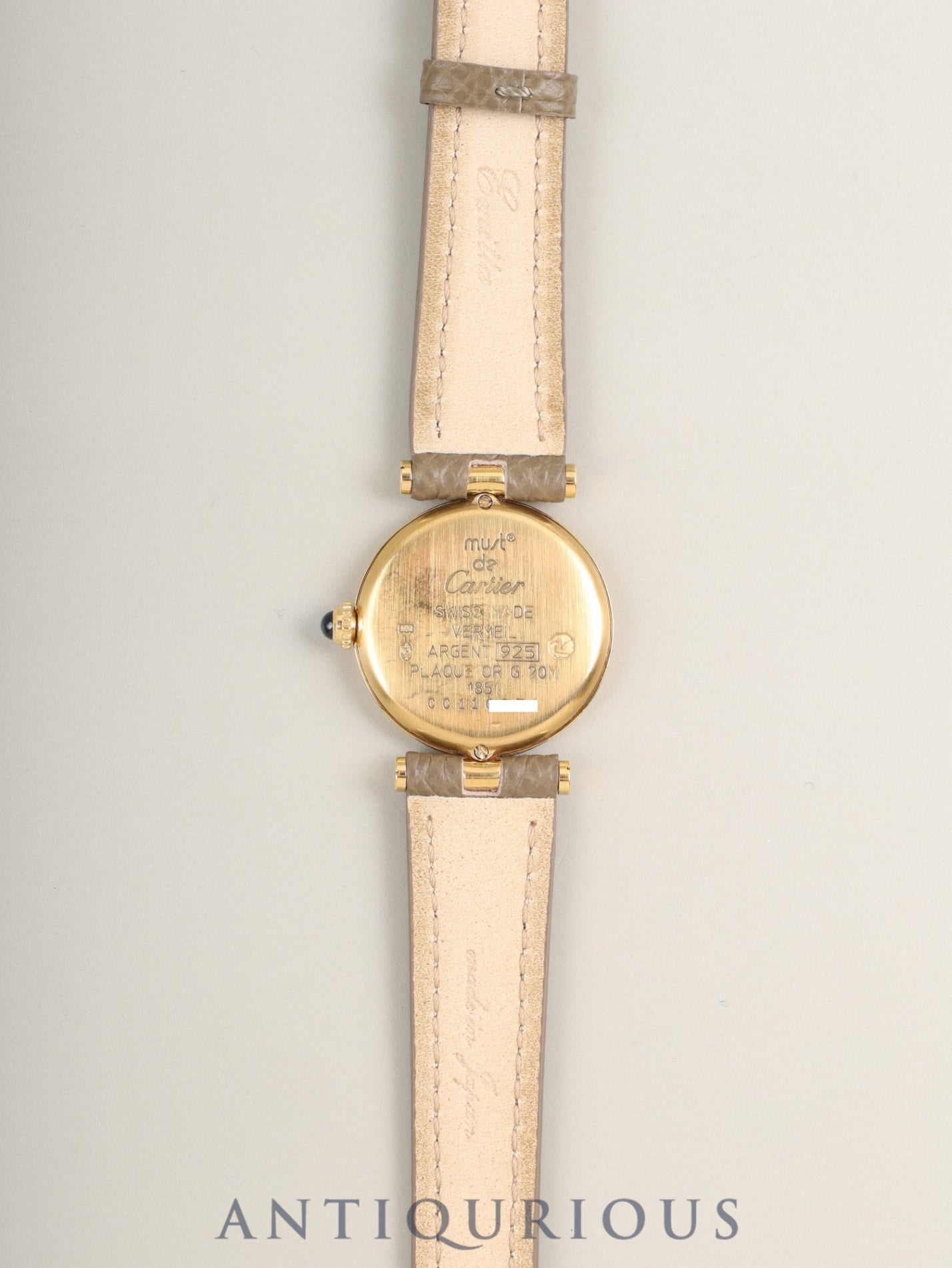 カルティエ マスト ヴァンドーム VLC SM W1005354 / 1851 クォーツ Cal.90 SV925 革 純正尾錠（GP）オパラン文字盤 箱 冊子 保証書（2000年） オーバーホール済み