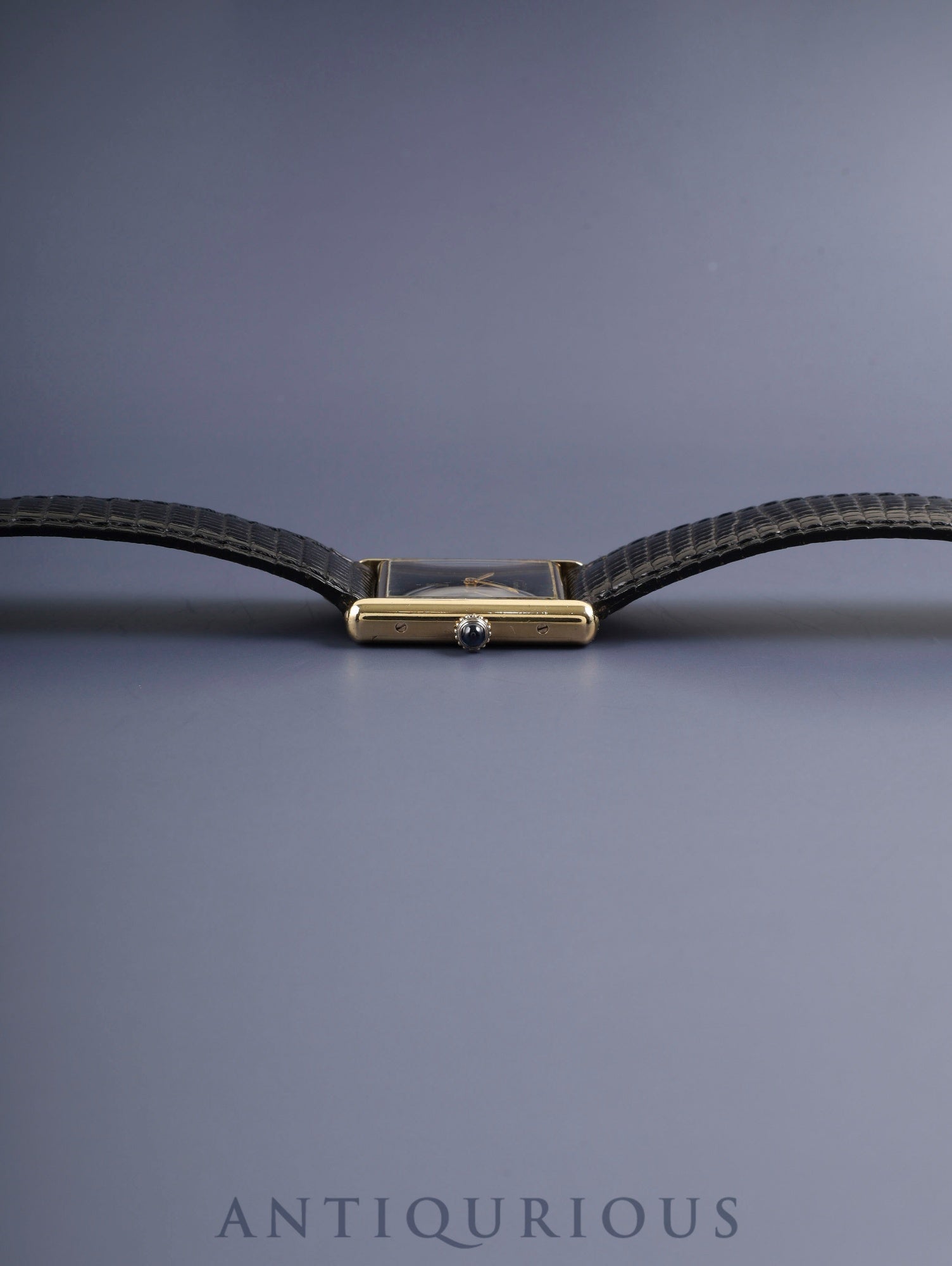 Cartier Must Tank LM, manual winding, Cal. 78-1, SV925, genuine leather strap, genuine buckle (GP), onyx dial, circa 1976-1981, overhauled.