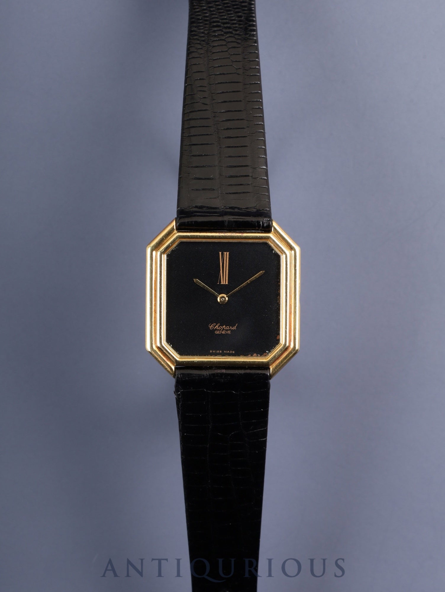 ショパール L.U.C U2130 手巻き Cal.895 AU750 革 社外尾錠（GP） オニキス文字盤 冊子 保証書（1979年）保証登録カード 純正革ベルト オーバーホール済み