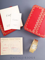 Cartier Tank Louis Cartier LM W15023A3 / 8110 Quartz Cal.11 750YG Ivory Roman Dial Box (interior deterioration / no pillow) Manual Warranty (blank) Overhauled