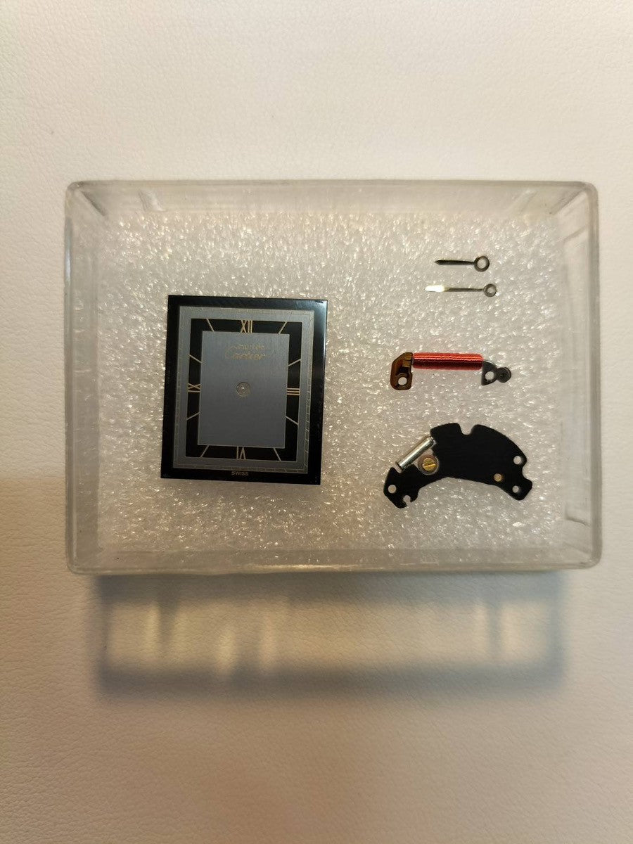 カルティエ マストタンク LM 6 81006 クォーツ Cal.81 SV925 革 純正尾錠（GP） グレー飛びローマン文字盤 オーバーホール済み