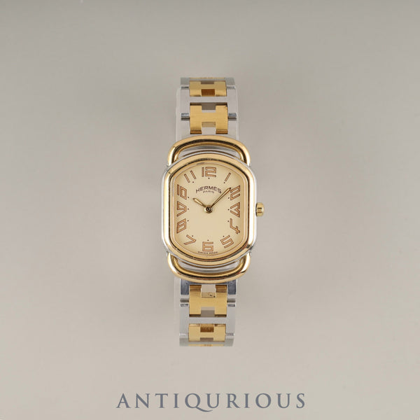 Hermès Rally 77.03 Quartz Cal.976.001 SS/GP SS/GP Ivory Dial Overhauled