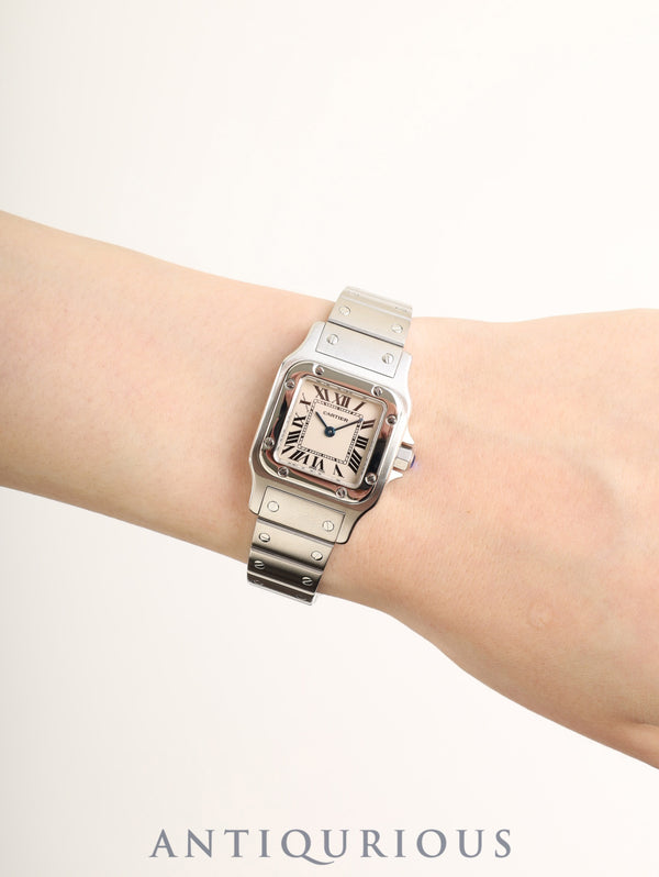 Cartier Santos Galbee SM W20056D6 / 1565 Quartz Caliber - Stainless Steel Ivory Roman Dial Completely Serviced at a Cartier Boutique