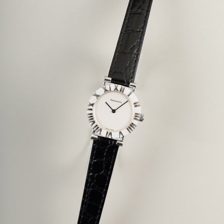 ティファニー アトラス SV CASE L0640 クォーツ Cal.976.001 SV925 革 純正尾錠（SS） シルバー文字盤 オーバーホール済み