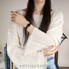 カルティエ マスト ヴァンドーム VLC SM クォーツ SV925 革 純正尾錠（GP） オニキス文字盤 箱 冊子 タグ 保証書（1985年） カルティエブティックにてコンプリートサービス済み