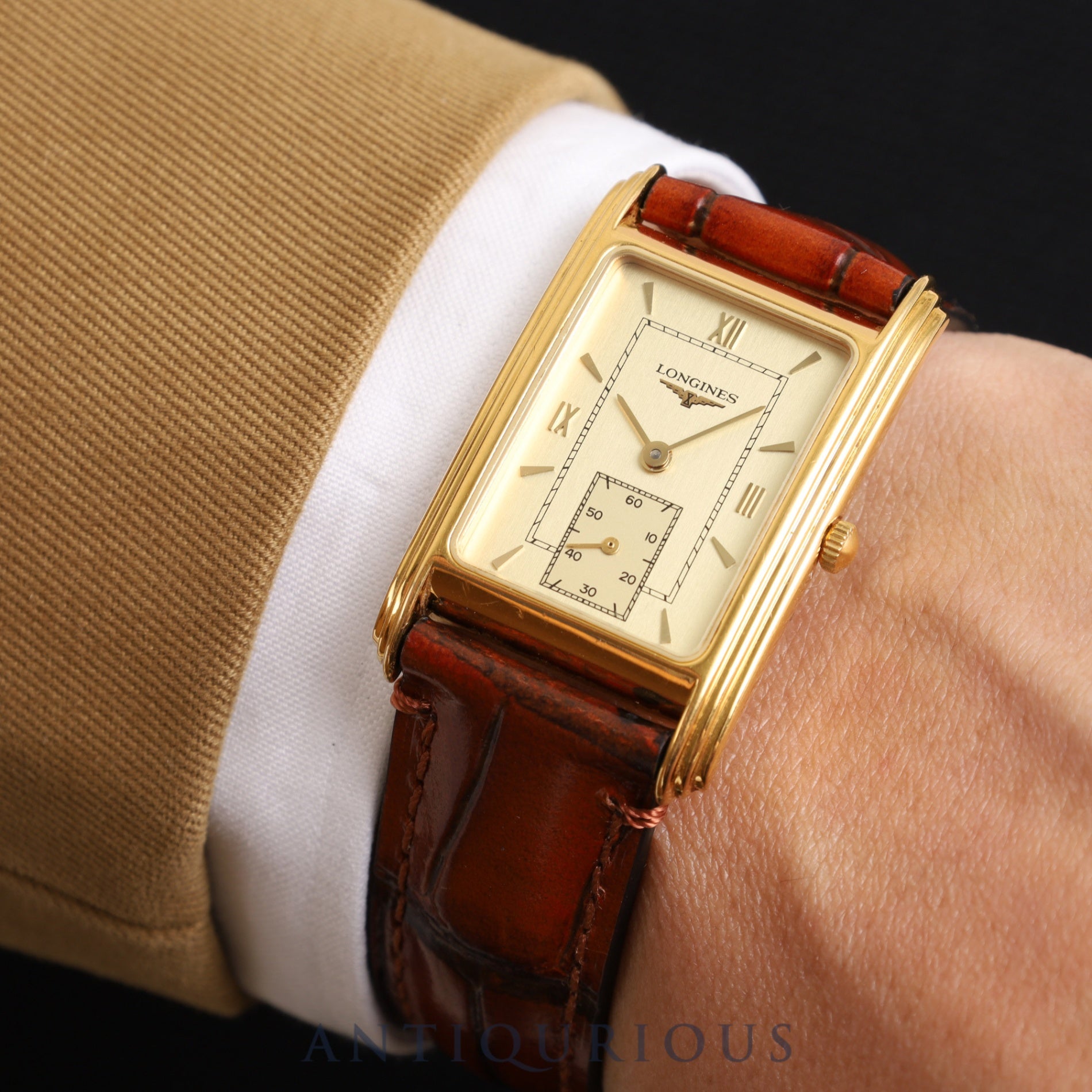 Longines Grand Classic L4.689.2 Quartz Cal.L176.2 SS / GP Leather Genuine Buckle (GP) Champagne Roman Dial Overhauled