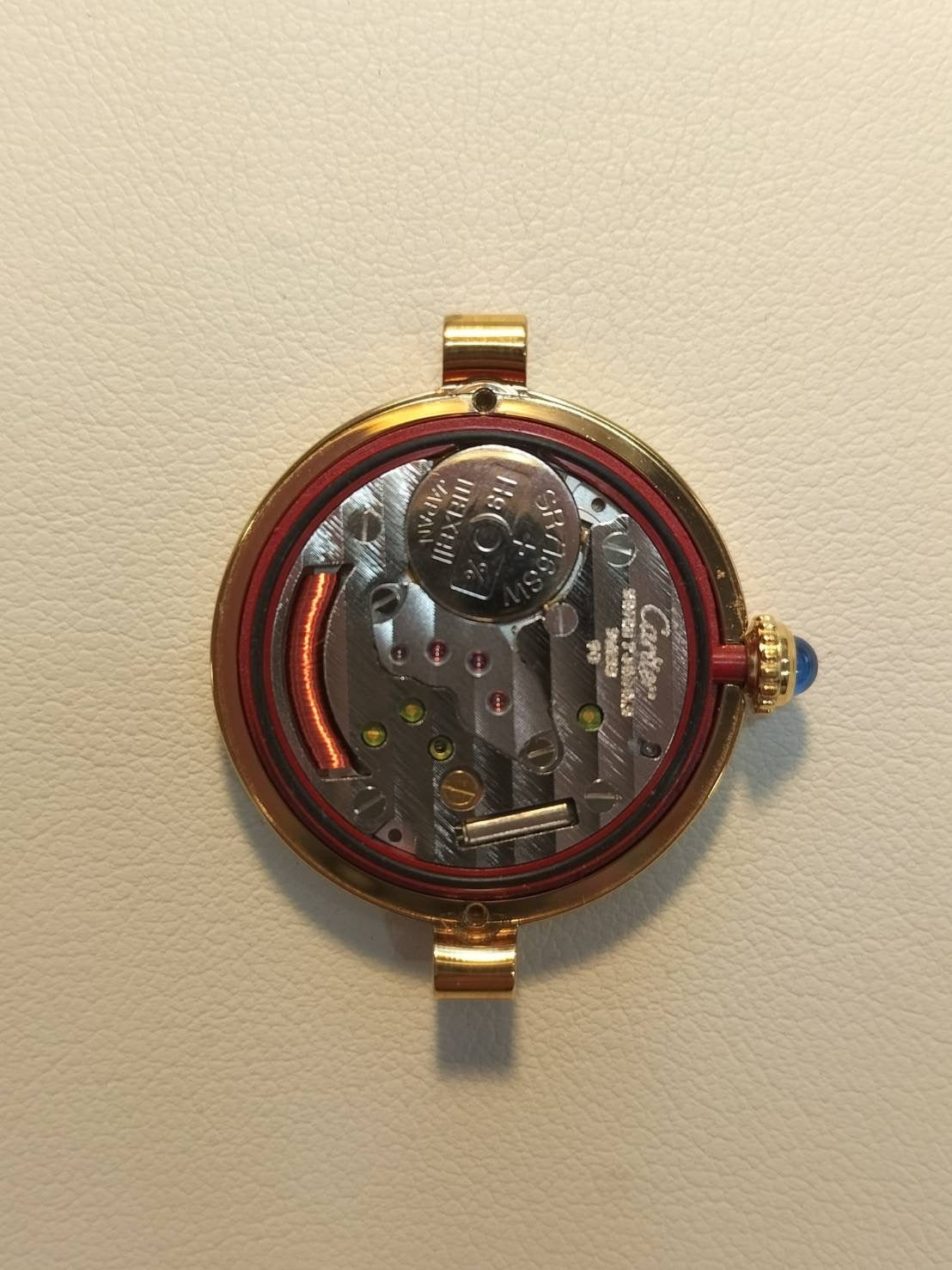 カルティエ マスト ヴァンドーム VLC SM 590004 クォーツ Cal.90 SV925 革 純正尾錠（GP）アイボリーローマン文字盤 オーバーホール済み