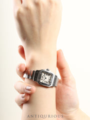 カルティエ  サントス ガルベ SM W20056D6/1565 クォーツ Cal.157 SS SS ホワイトローマン文字盤 箱 DVD 冊子 保証書（2009年）オーバーホール済み