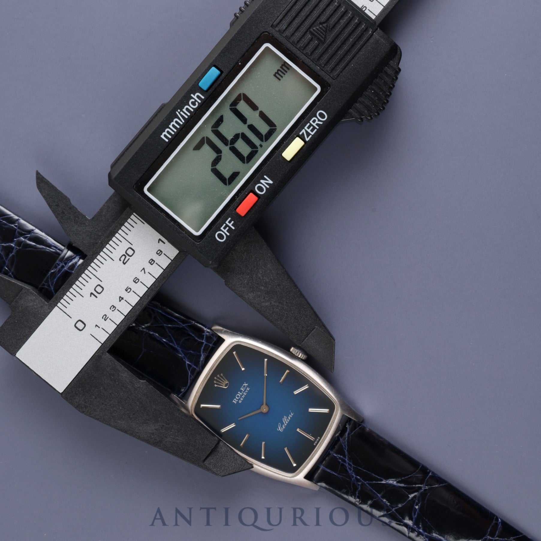 Rolex Cellini 3807 Manual winding Cal.1601 WG Leather Genuine buckle (SS) Blue gradient dial No. 69 (1980) Overhauled