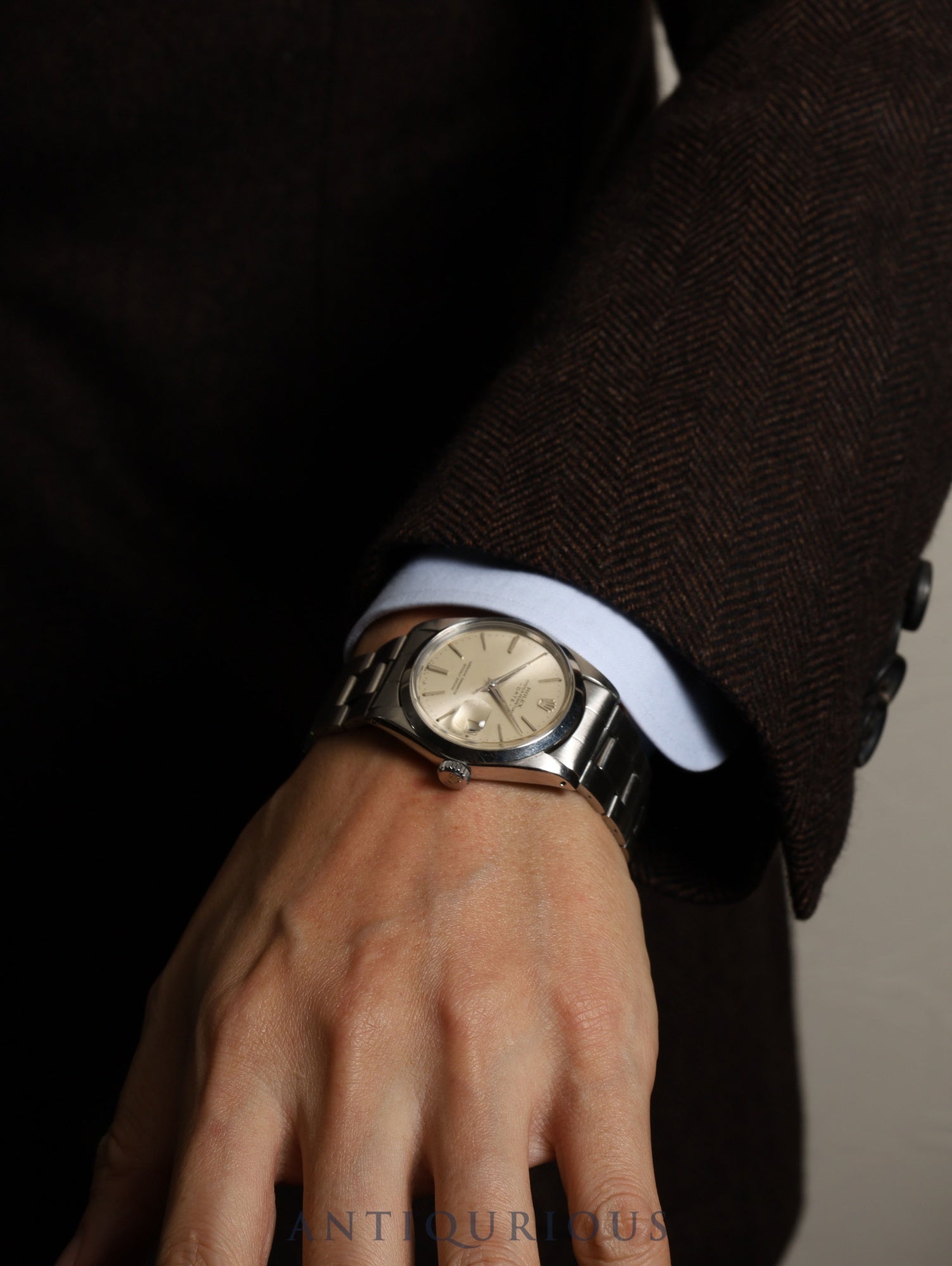 ロレックス オイスターパーペチュアルデイト 1500 自動巻き Cal.1560  SS SS シルバー文字盤 11番（1964年）オーバーホール済み