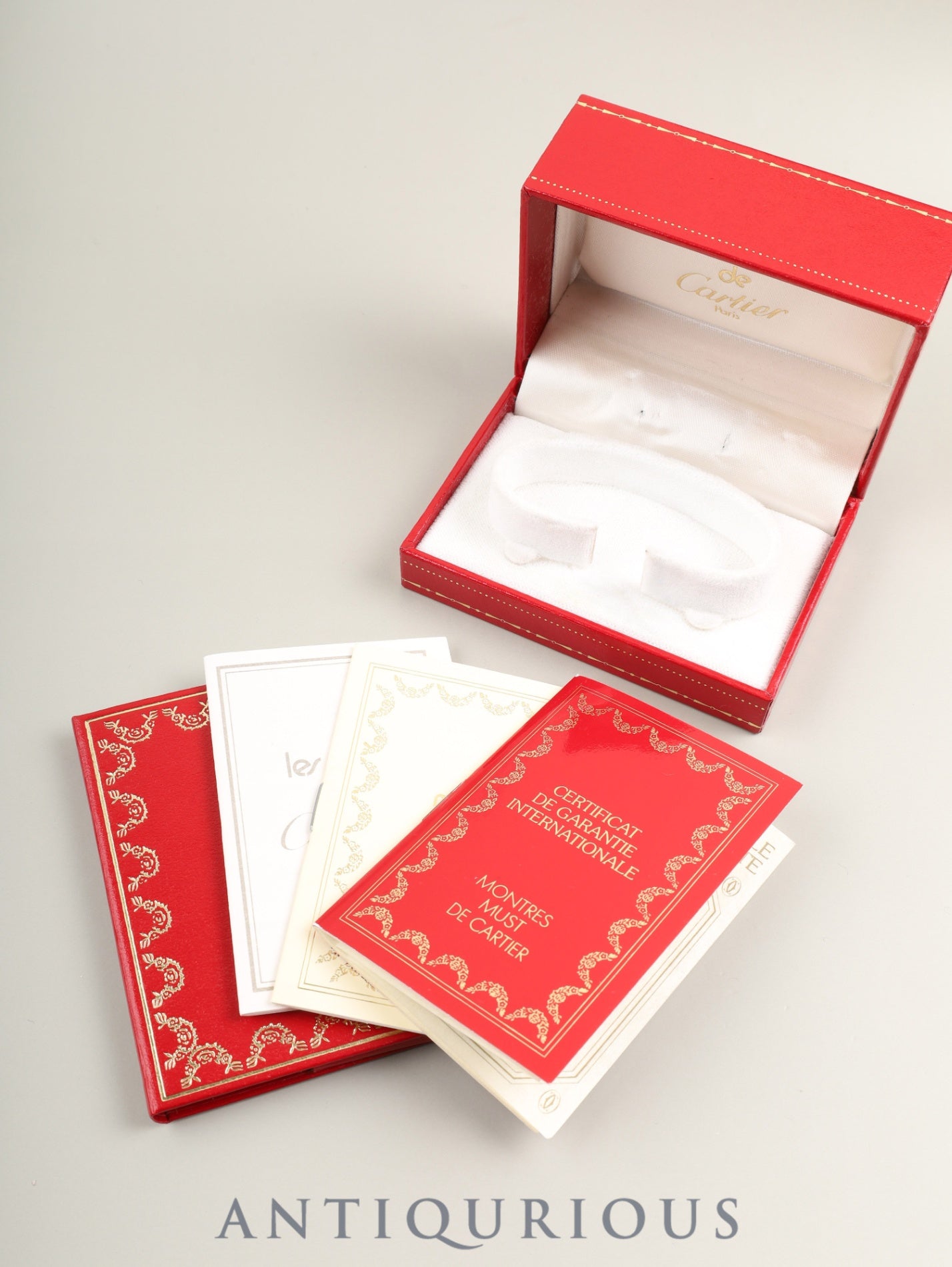 カルティエ マストタンク SM 3 66001 クォーツ SV925 革 純正ピンバックル（GP）アイボリーローマン文字盤（SWISS表記） 箱 保証書（1988年） 済オーバーホール済み