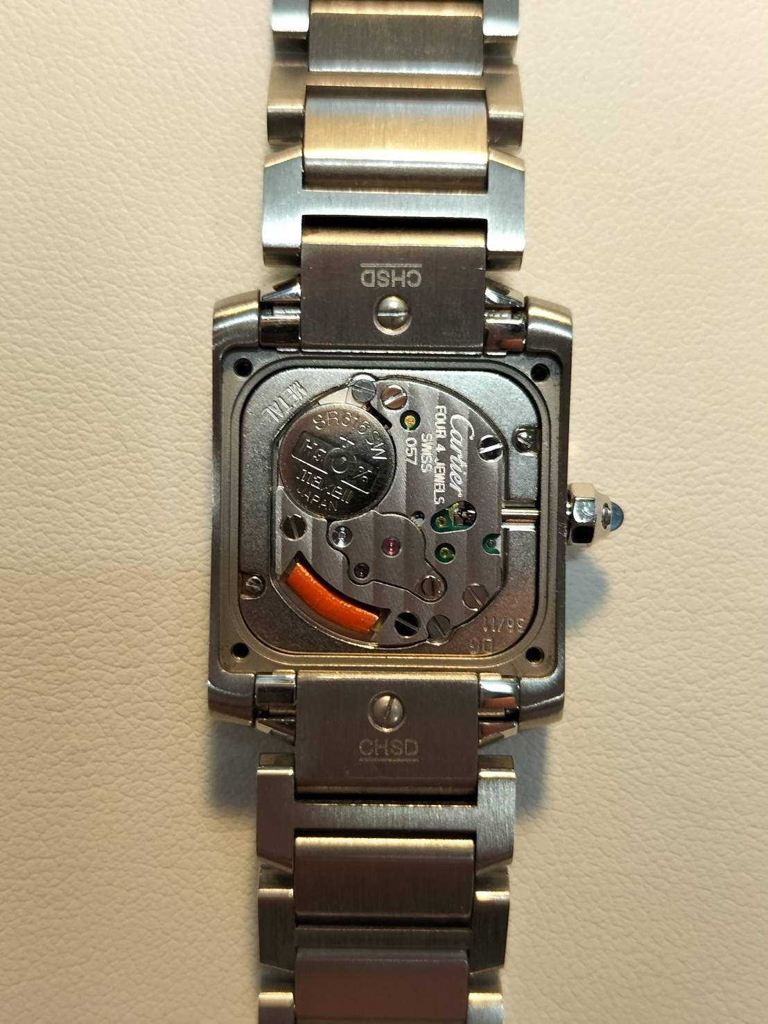 カルティエ タンクフランセーズ SM W51008Q3 / 2384 クォーツ Cal.057 SS SS ホワイトローマン文字盤 箱 冊子 保証書（2012年）オーバーホール済み