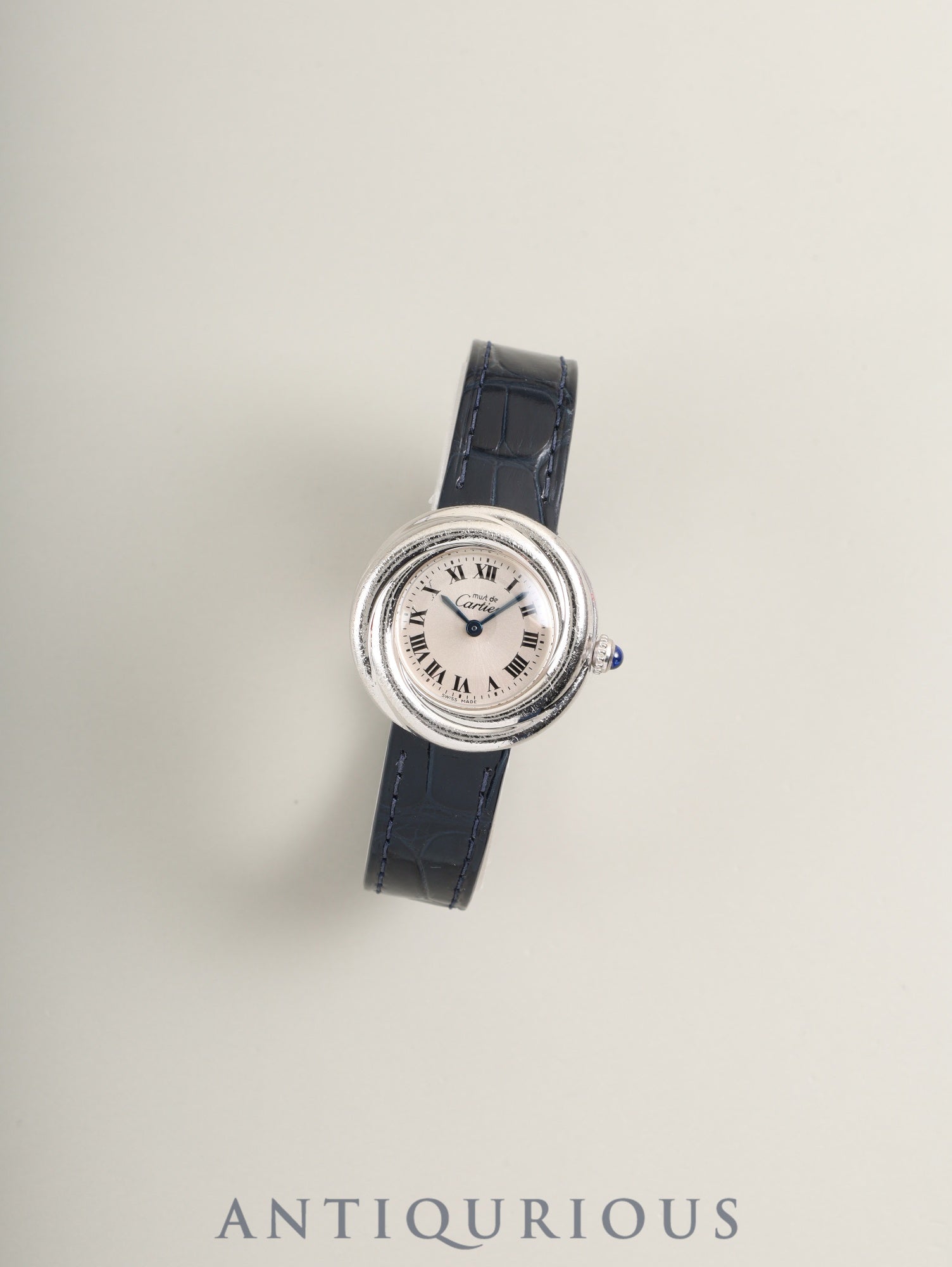 カルティエ マストトリニティ W1014945 / 2439 クォーツ Cal.157 SV925 純正革ベルト 純正Dバックル（SS） シルバーローマン文字盤 箱 冊子 オーバーホール済み