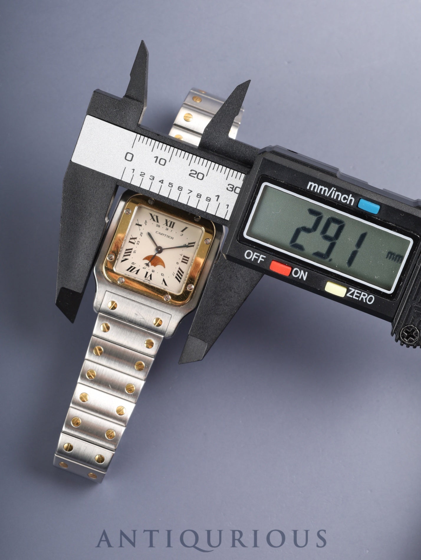 カルティエ サントス ガルベ LM ムーンフェイズ W20007C4 / 119901 クォーツ Cal.19 SS/YG SS/YG アイボリー文字盤 （SWISS表記）オーバーホール済み