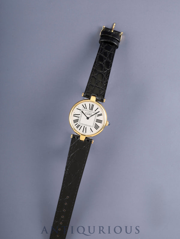 カルティエ マスト ヴァンドーム VLC LM 590003 クォーツ Cal.90 SV925 革 純正尾錠（GP） オパラン文字盤 オーバーホール済み