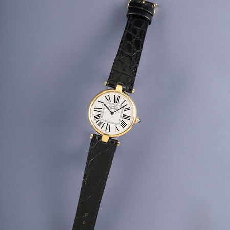 カルティエ マスト ヴァンドーム VLC LM 590003 クォーツ Cal.90 SV925 革 純正尾錠（GP） オパラン文字盤 オーバーホール済み