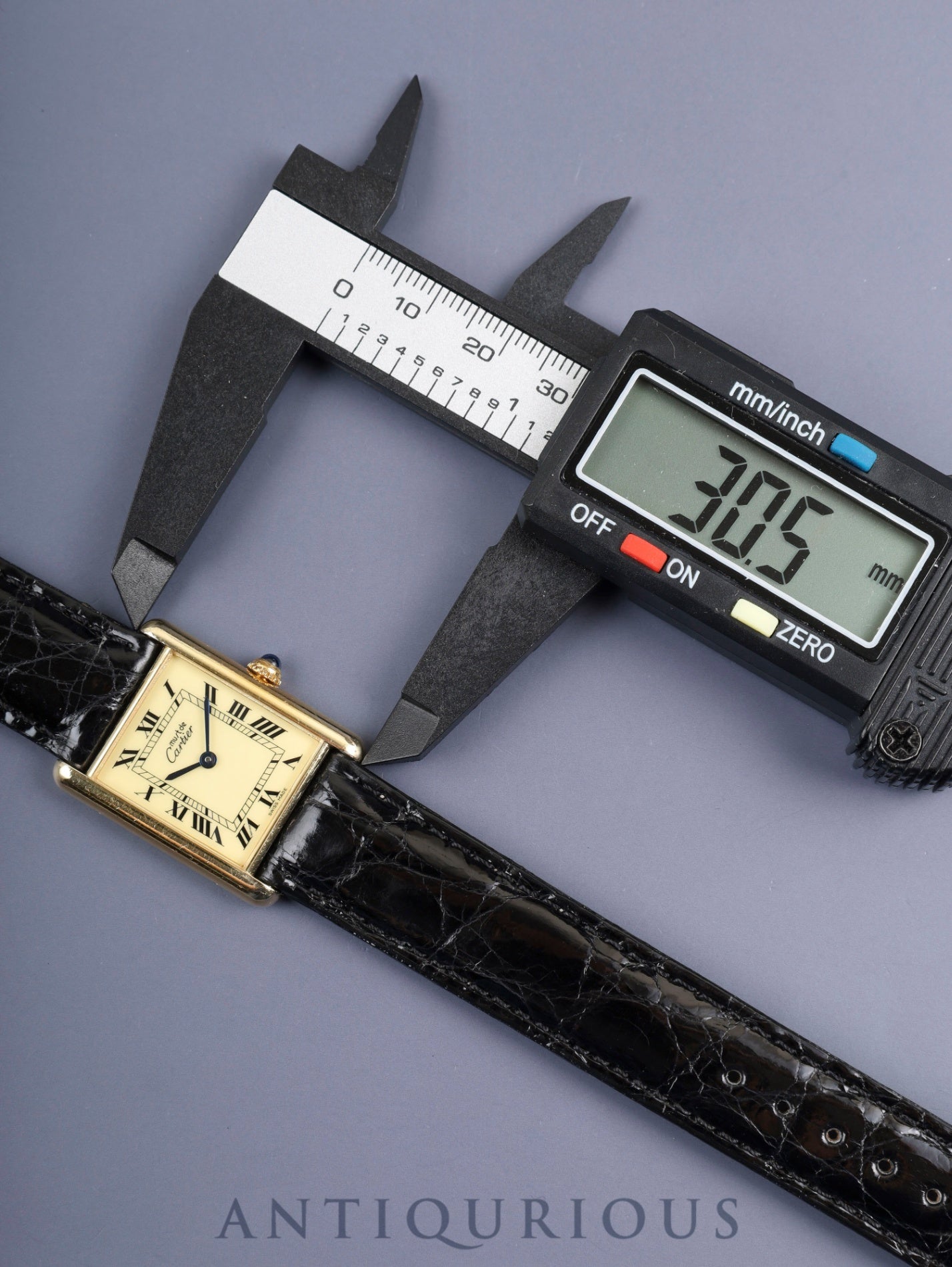 Cartier Must Tank LM 1615 Quartz SV925 Leather Genuine Pin Buckle (GP) Ivory Roman Dial (SWISS MADE) Overhauled, Complete Service (Full Maintenance) at Cartier Boutique