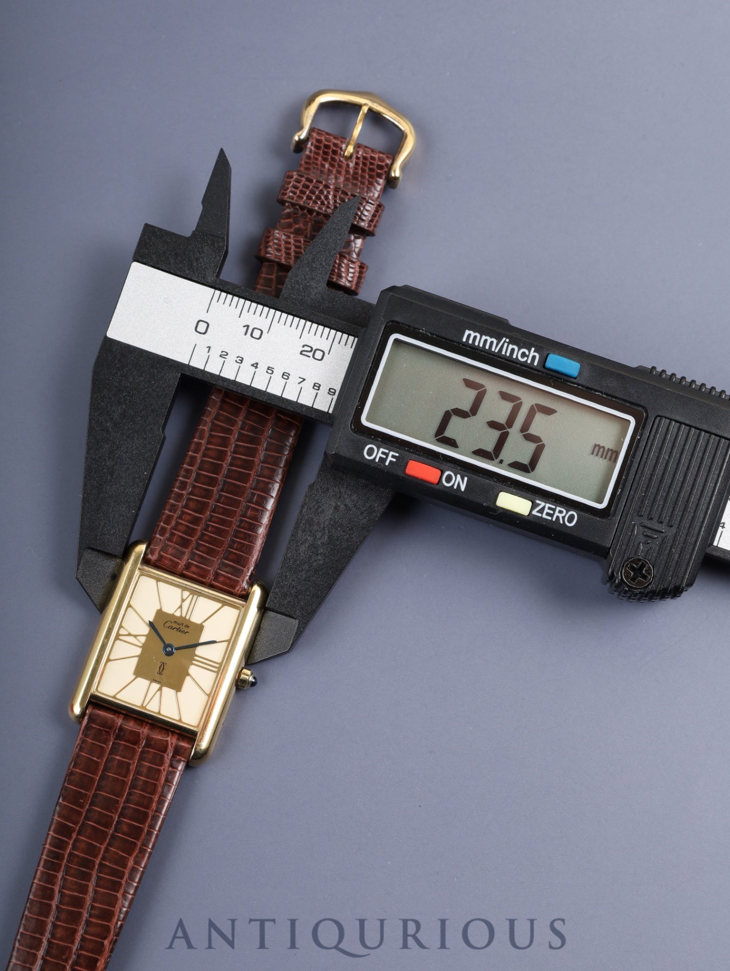 カルティエ マストタンク LM 6 81006 クォーツ 925 革 純正尾錠（GP）クロワゾネ文字盤 箱 カルティエブティックにてコンプリートサービス済み