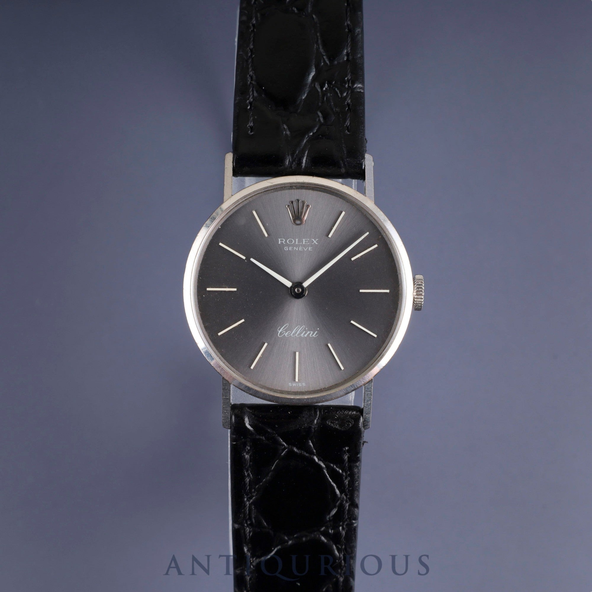 Rolex Cellini 3810 Manual winding Cal.1600 750 Leather Third party buckle (SS) Grey dial 24mm 3rd series (1971) Overhauled