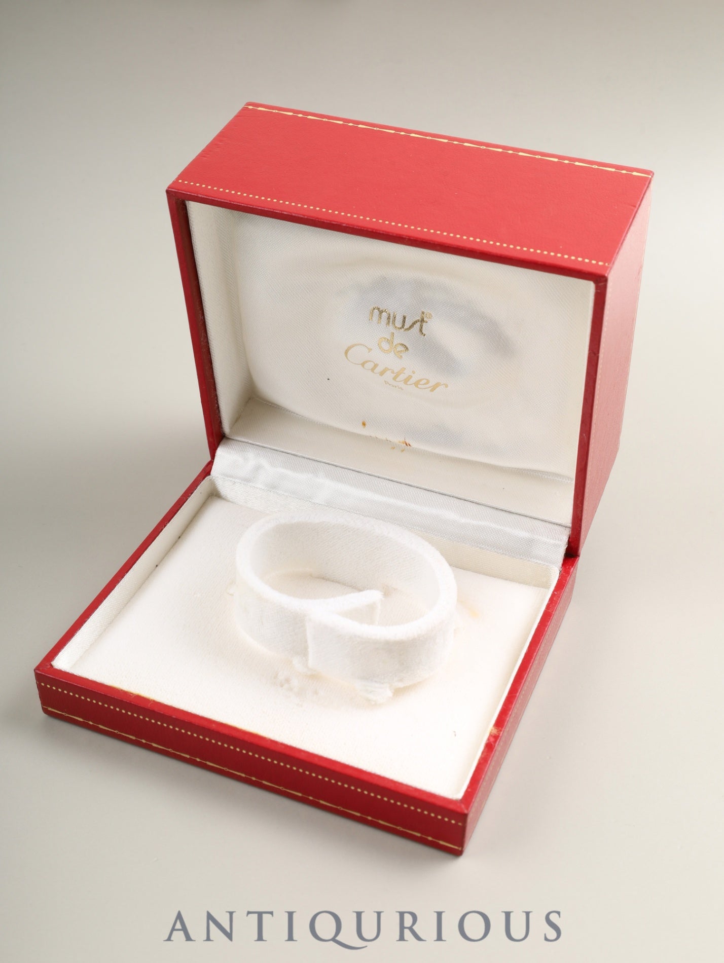 カルティエ マストタンク SM W1008354 / 5057001 クォーツ Cal.057  SV925 革  純正Dバックル（GP）飛びアラビア文字盤（SWISS表記）箱 オーバーホール済み 新品仕上げ済み