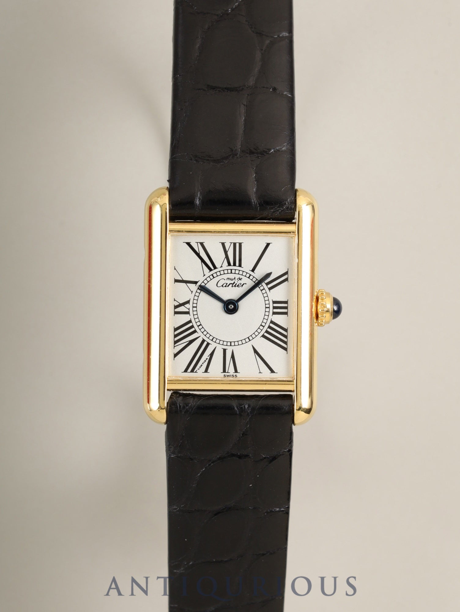 カルティエ マストタンク SM 5057001 クォーツ Cal.057 SV925 革 純正ピンバックル（GP）オパラン文字盤（SWISS表記） 箱 冊子 保証書 オーバーホール済み 新品仕上げ済み