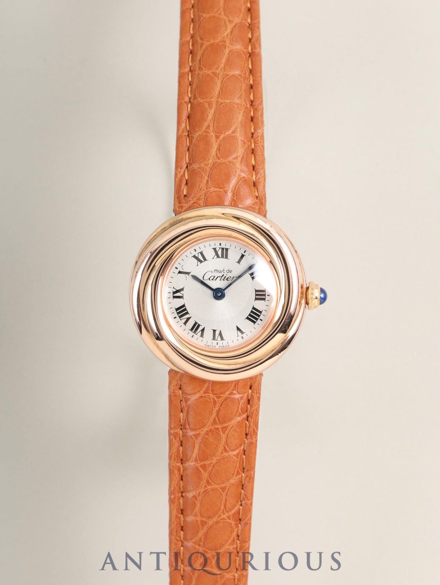 希少 残量9割 Cartier マスト ドゥ カルティエ パルファン 30ml カルティエ マストトリニティ 2438 クォーツ Cal.157 SV925（PGP）革