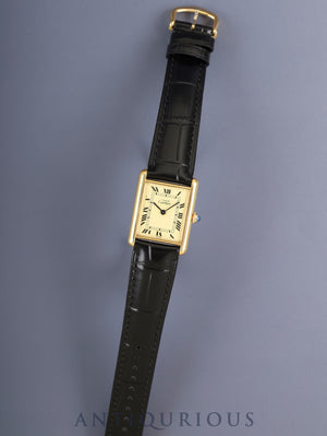 Cartier Must Tank LM 590005 Quartz Cal.90 SV925 Leather Original pin buckle (GP) Ivory Roman dial (SWISS notation) Overhauled