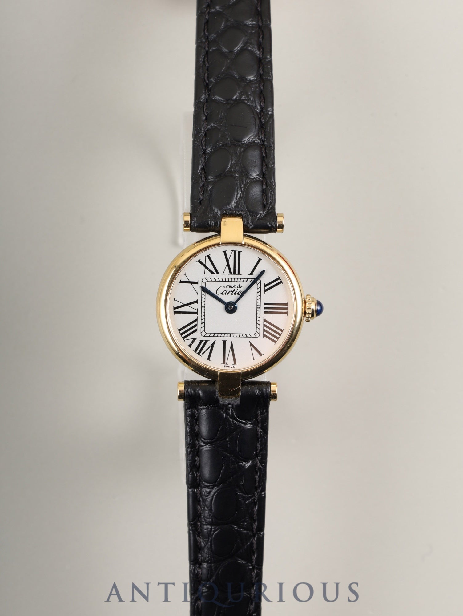 カルティエ マスト ヴァンドーム VLC SM W1005354 / 590004 クォーツ Cal.90 SV925 革 純正Dバックル（GP） オパラン文字盤 箱 オーバーホール済み