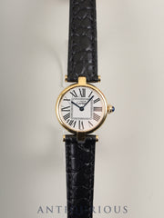 Cartier Must Vendome VLC SM W1005354 / 590004 Quartz Cal.90 SV925 Leather Genuine D-buckle (GP) Opalan dial Box Overhauled