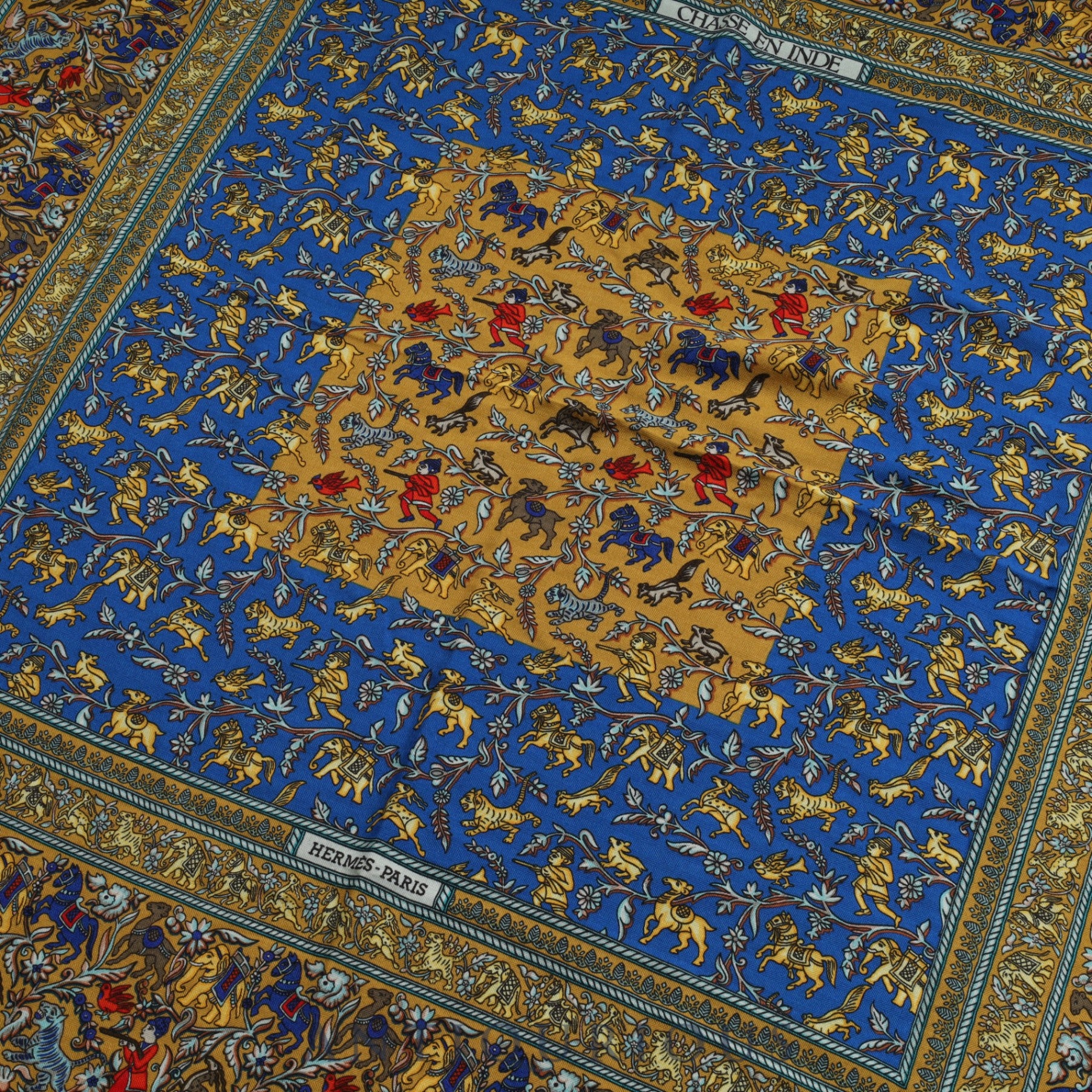 エルメス カレ ジェアン インドの狩猟 カシミア/SILK