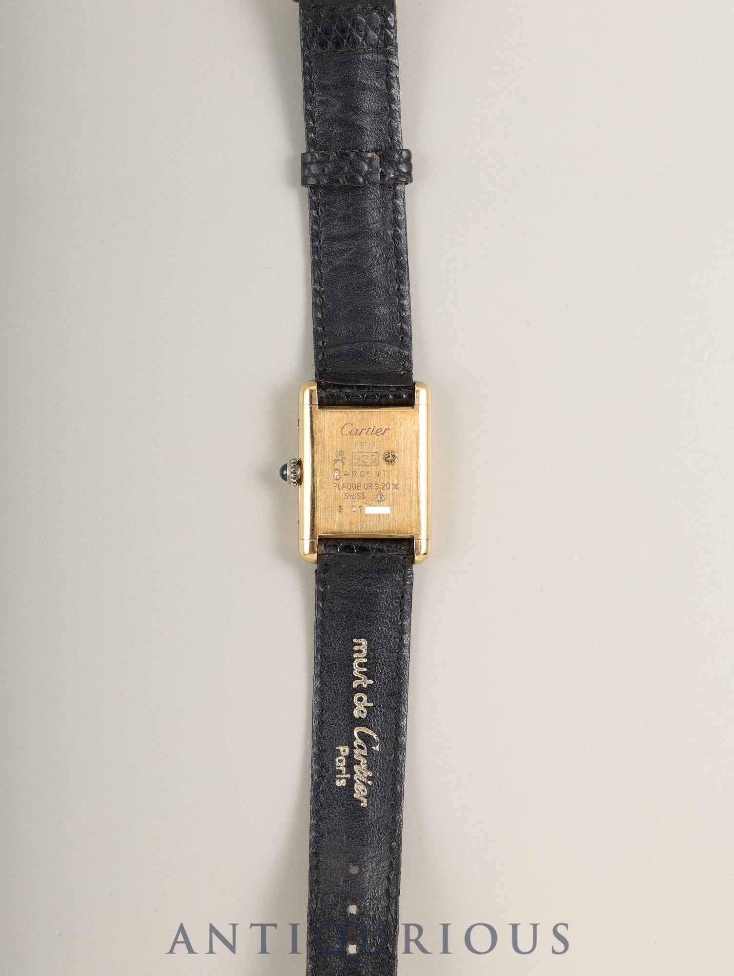Cartier Must Tank SM Manual winding Cal.78-1 SV925 Genuine leather strap Genuine pin buckle (GP) Onyx dial (SWISS notation) Box Overhauled